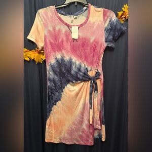 Tie-Dye Short Sleeve Dress